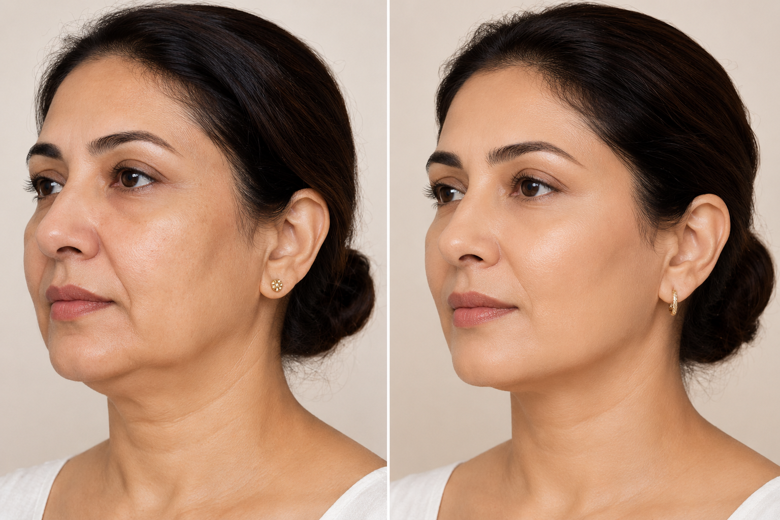 Thread lift before and after results at Renaissance Clinic India Ghaziabad