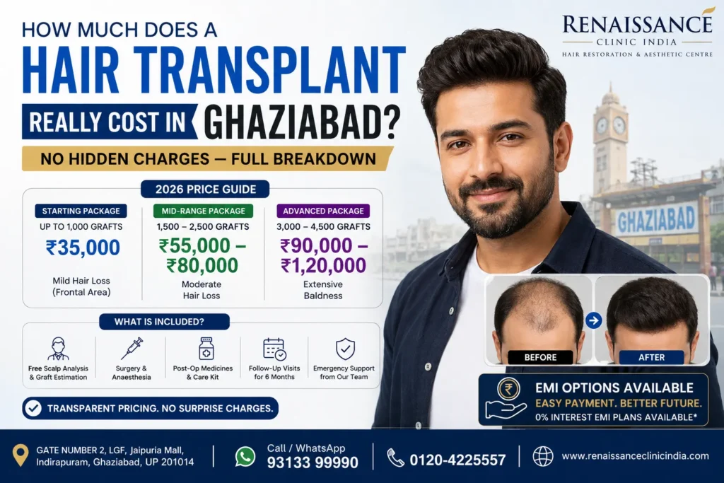 Hair Transplant Cost in Ghaziabad 2026 – Complete Price Breakdown