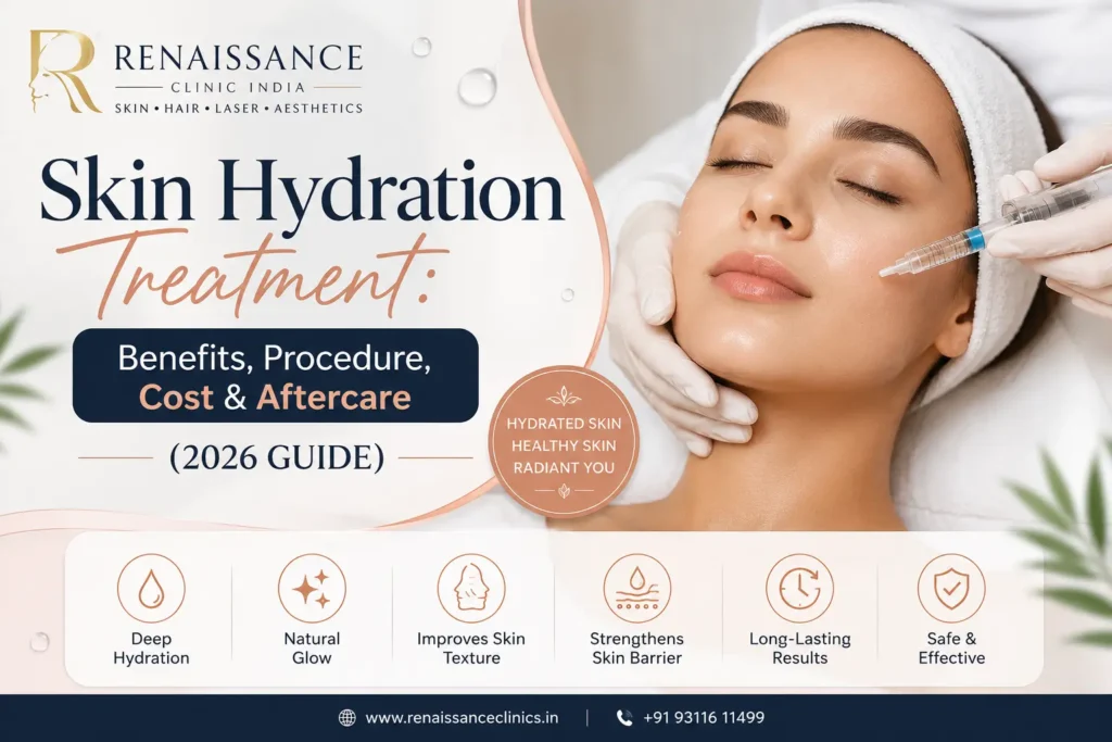 Skin Hydration Treatment showing a professional facial procedure for deep skin hydration and healthy glowing skin