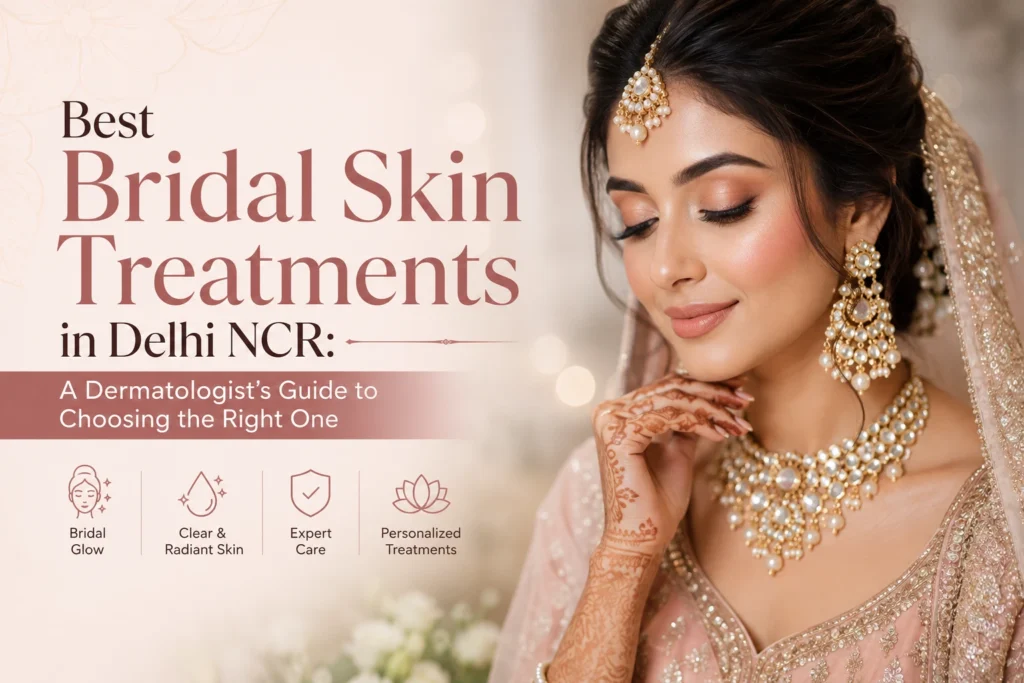 Bride getting a hydrating facial before wedding at Renaissance Clinic Ghaziabad