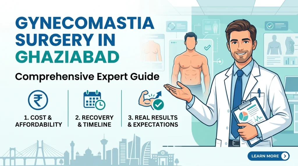 Gynecomastia surgery in Ghaziabad: male chest contouring consultation at Renaissance Clinic India, Indirapuram